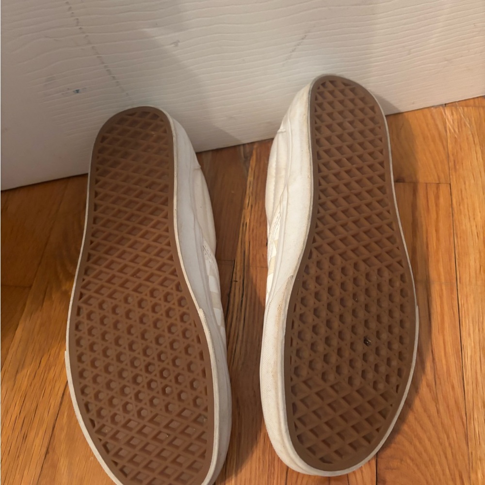 Vans Men's White and Gray Checkered Slip-On Sneakers - Picture 4 of 5